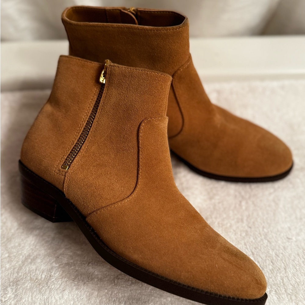Ralph Lauren Tan Suede Ankle Booties
